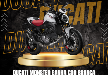 DUCATI MONSTER GANHA COR BRANCA ICEBERG PARA 2024