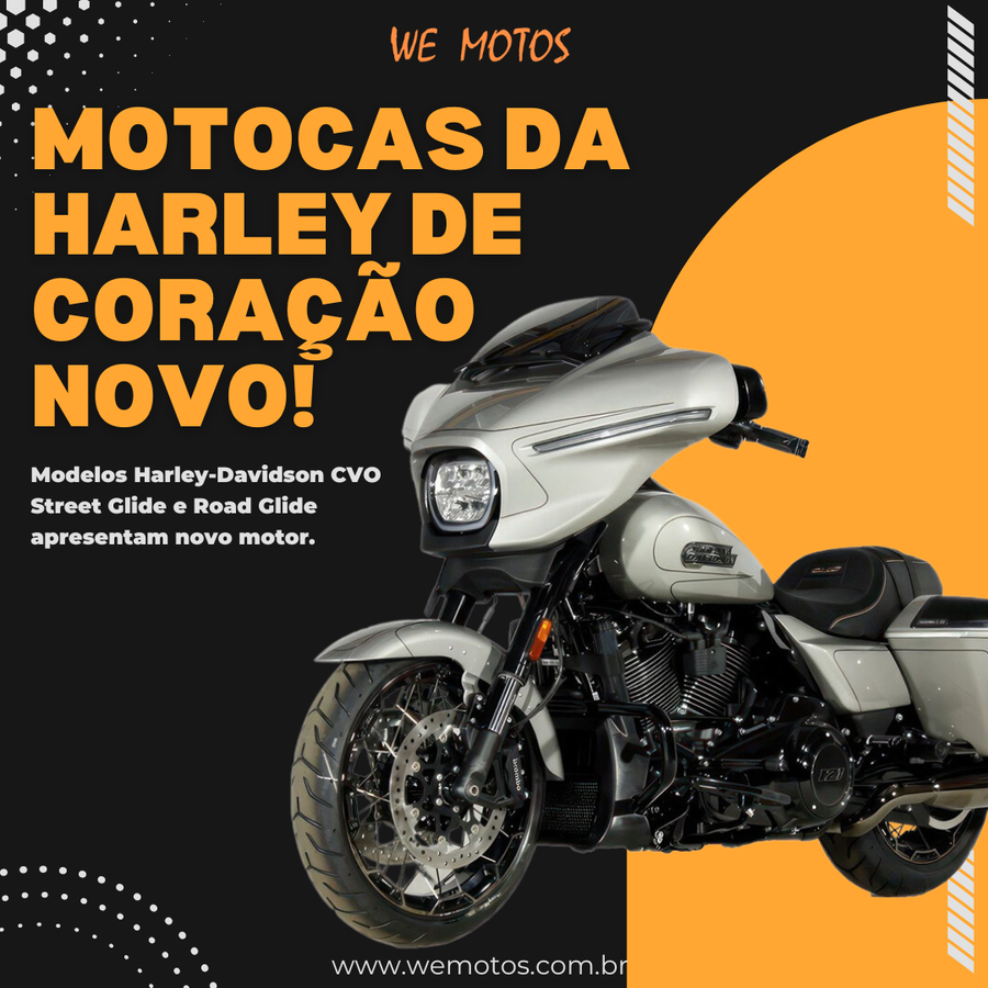 Modelos Harley-Davidson CVO Street Glide e Road Glide apresentam novo motor.