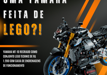 YAMAHA MT-10 RECRIADO COMO CONJUNTO LEGO TECHNIC DE R$ 1.200 COM CAIXA DE ENGRENAGENS DE FUNCIONAMENTO